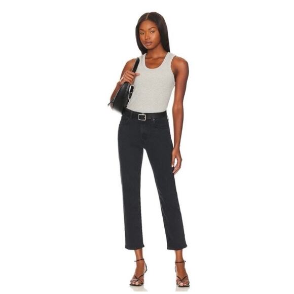 AGOLDE Kye Mid Rise Straight Ankle Jeans Women's Black Size 25 - Picture 1 of 6